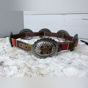 Ariat Western Concho Belt – Serape Fabric & Genuine Leather – Style 153-0897